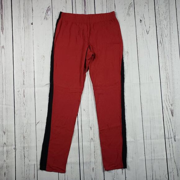 Tezenis Lightweight Red Black Stripe Skinny Leg Pants Women's Size Large - Picture 1 of 7